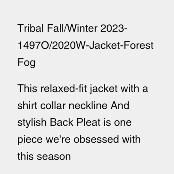 Tribal Denim Jean Jacket Stretch Sage Green Sz Small NWT - Picture 5 of 8